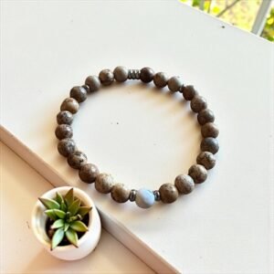 Bracelet en Jaspe Paysage & Howlite