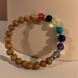 Bracelet 7 Chakras sur Base de Bois de Santal