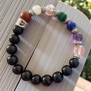 Bracelet 7 Chakras sur Base de Tourmaline