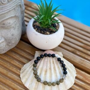Bracelet en Obsidienne & Labradorite