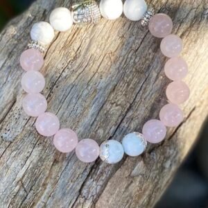 Bracelet en Quartz Rose & Howlite