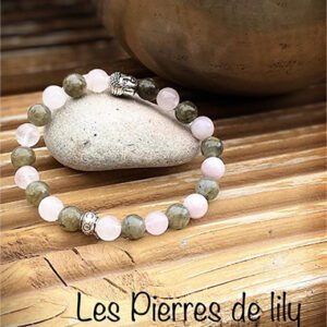 Bracelet en Quartz Rose & Labradorite