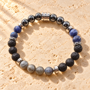 Bracelet en Hématite, Sodalite, Pierre de Lave & Labradorite