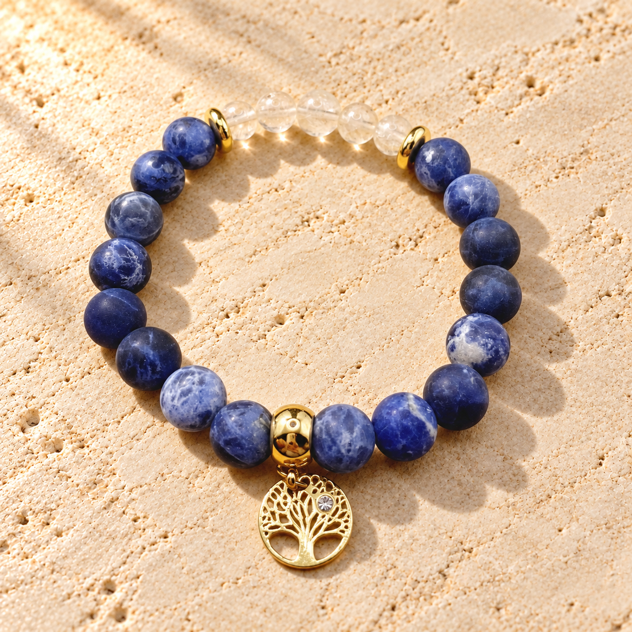Bracelet en Sodalite & Citrine