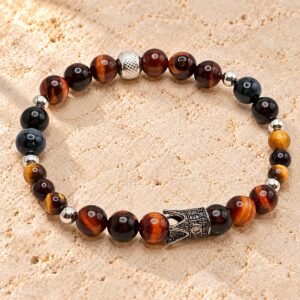 Bracelet Triple Protection – Œil de Tigre, Œil de Taureau & Œil de Faucon