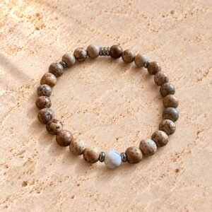 Bracelet en Jaspe Paysage & Howlite