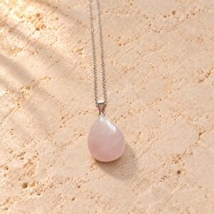 Collier en Quartz Rose – Forme Goutte