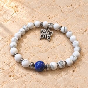 Bracelet en Howlite & Lapis-Lazuli