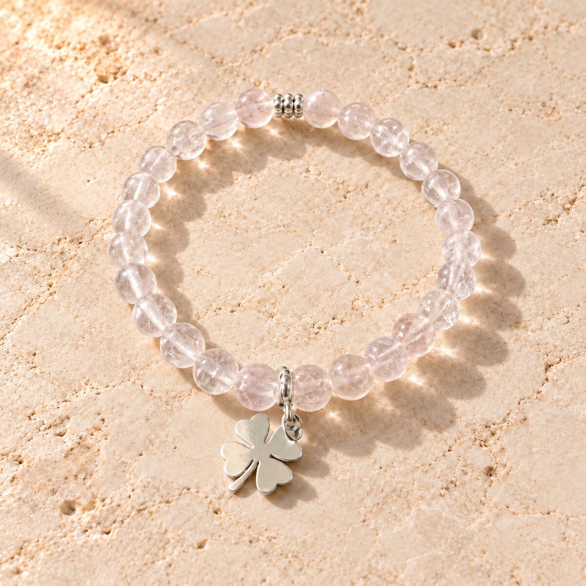 Bracelet en quartz rose créé par Florence
