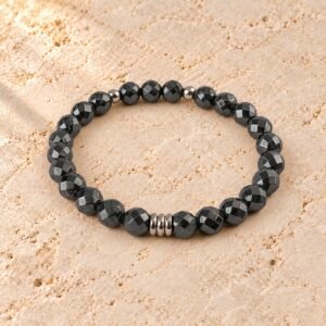 Bracelet en Hématite – Pierres Facettées