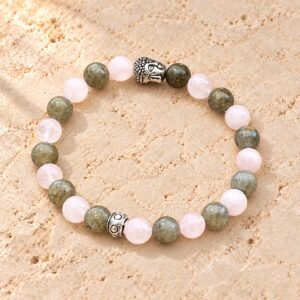 Bracelet en Quartz Rose & Labradorite