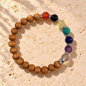 Bracelet 7 Chakras sur Base de Bois de Santal