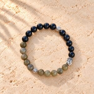 Bracelet en Obsidienne & Labradorite