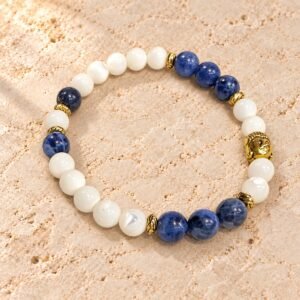 Bracelet en Sodalite & Nacre